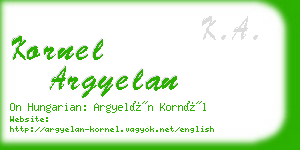 kornel argyelan business card